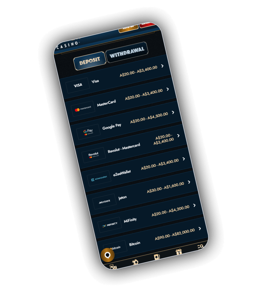 Tower Casino Payment Methods AU